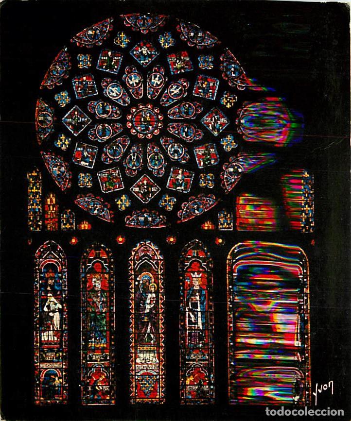 Cartoline: Francia - 28 - Chartres - Int&eacute;rieur de la Cath&eacute;drale Notre Dame - Vitraux Religieux - La Rose Nord -