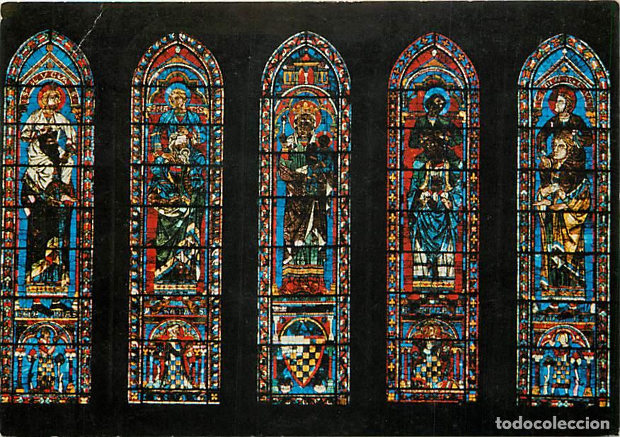 Cartoline: Francia - 28 - Chartres - Int&eacute;rieur de la Cath&eacute;drale Notre Dame - Vitraux Religieux - Lancettes de l