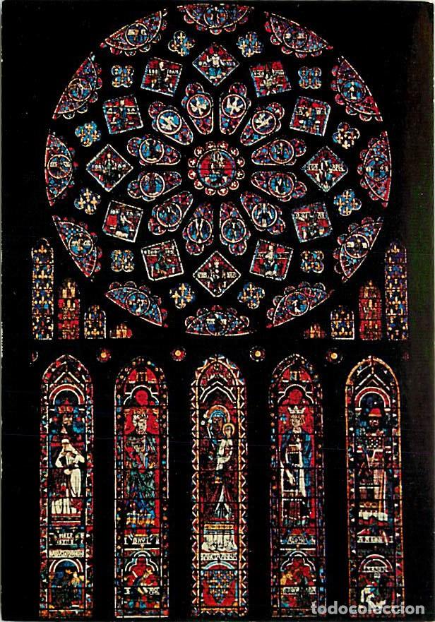 Cartoline: Francia - 28 - Chartres - Int&eacute;rieur de la Cath&eacute;drale Notre Dame - Vitraux Religieux - Rose nord - CP