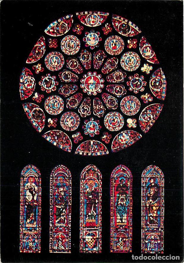 Cartoline: Francia - 28 - Chartres - Int&eacute;rieur de la Cath&eacute;drale Notre Dame - Vitraux Religieux - Rose Sud - CPM