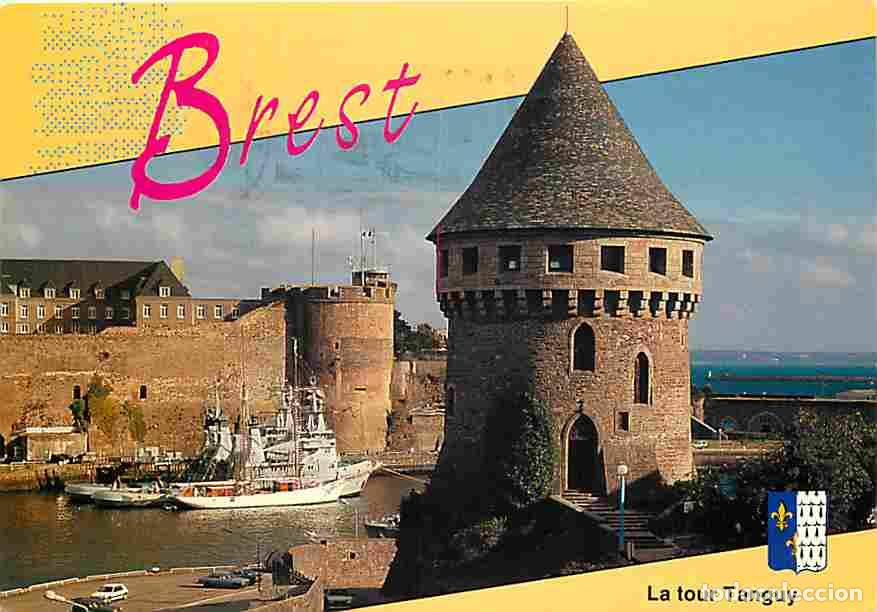 Postales: Francia - 29 - Brest - La Tour Tanguy - Blasons - Bateaux - Automobiles - Flamme Postale - Voir Scan