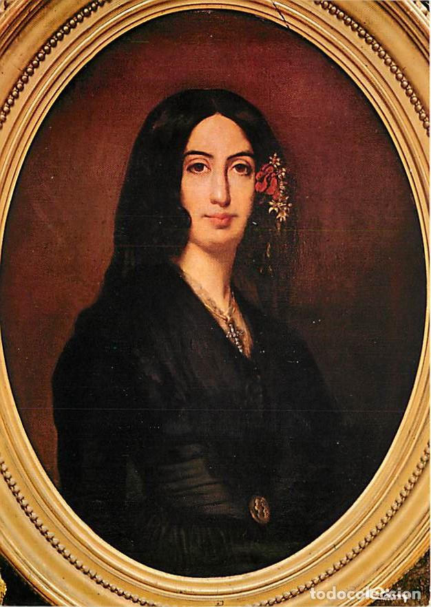 Postales: Francia - 36 - Nohant - Le Ch&acirc;teau - Portrait de George Sand, par Auguste Charpentier, 1838 - Art Pe