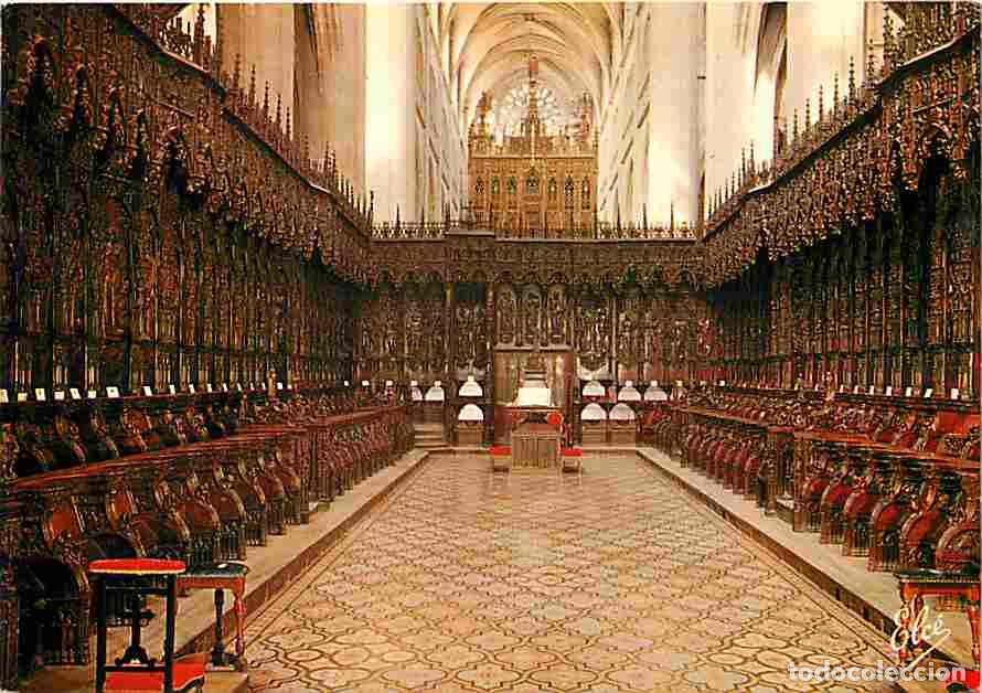 Postales: Francia - 32 - Auch - Int&eacute;rieur de la Cath&eacute;drale Sainte Marie - Le Choeur vu du Grand Autel - Carte
