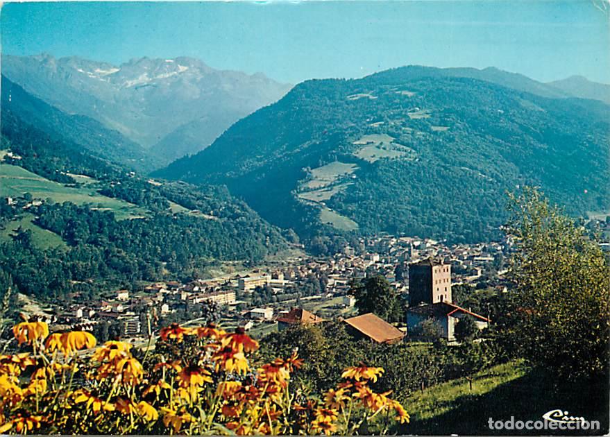 Postales: Francia - 38 - Allevard les Bains - Vue G&eacute;n&eacute;rale - La tour du Treuil. La vall&eacute;e du Breda, au fond, l