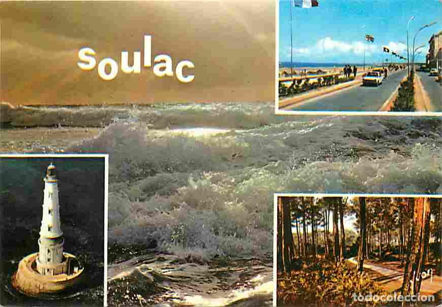 Postcards: Francia - 33 - Soulac sur Mer - Multivues - Automobiles - Phare de Cordouan - Flamme Postale - CPM -