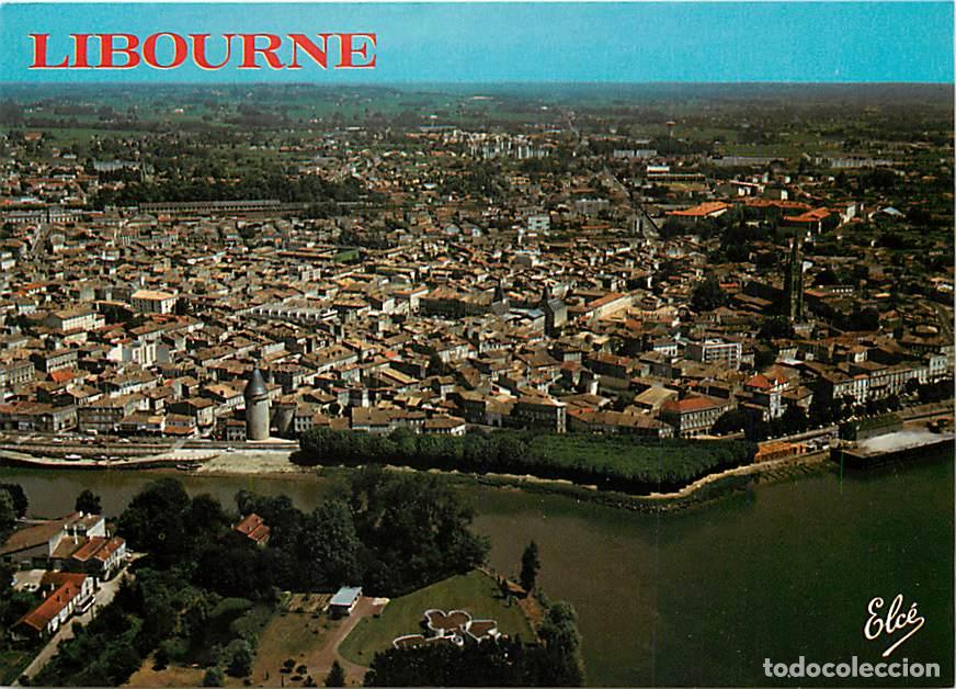 Postales: Francia - 33 - Libourne - Vue G&eacute;n&eacute;rale a&eacute;rienne de la Ville avec la Vieille Tour - CPM - Voir Scans