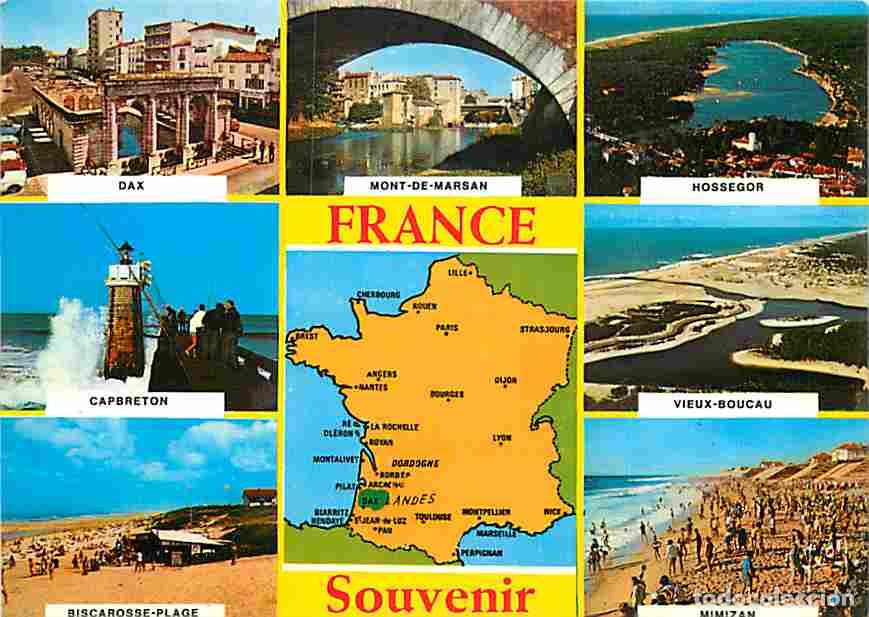 Postais: Francia - 40 - Landes - Multivues - Carte G&eacute;ographique - CPM - Voir Scans Recto-Verso
