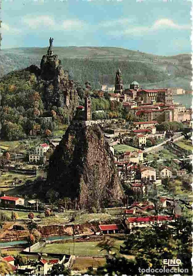 Cartes Postales: Francia - 43 - Le Puy en Velay - Vue G&eacute;n&eacute;rale - Cath&eacute;drale - Rocher Corneille - Statue de Notre-Dame