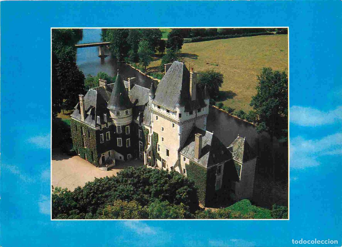Postales: Francia - 36 - Rivarennes - Le ch&acirc;teau de la Tour avec son donjon carr&eacute; &agrave; m&acirc;chicoulis - Vue a&eacute;rienne