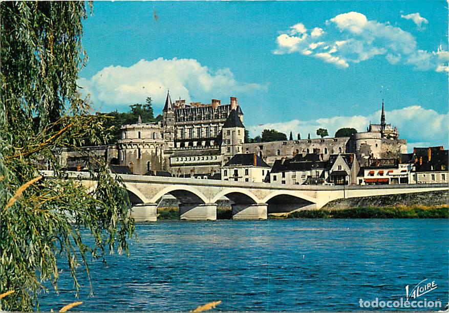 Postales: Francia - 37 - Amboise - Le pont sur la Loire et le ch&acirc;teau du Xve si&egrave;cle (tour des Minimes, logis d