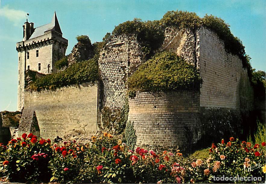 Postales: Francia - 37 - Chinon - Le Ch&acirc;teau - Le fort Saint-Georges et la tour de l'Horloge - Fleurs - Carte