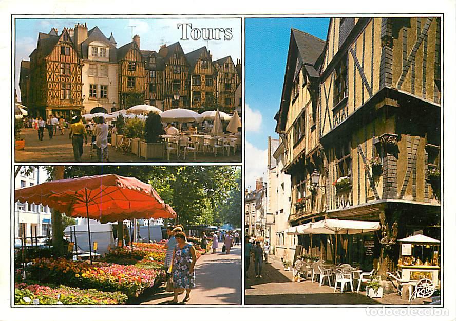 Postales: Francia - 37 - Tours - Multivues - March&eacute; aux fleurs - Maison &agrave; pans de bois - CPM - Voir Scans Rect