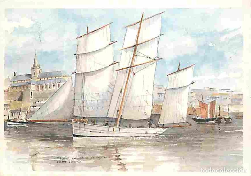Postais: Francia - 50 - Granville - Aquarelle de M Droy - Bateaux - Flamme Postale - CPM - Voir Scans Recto-V