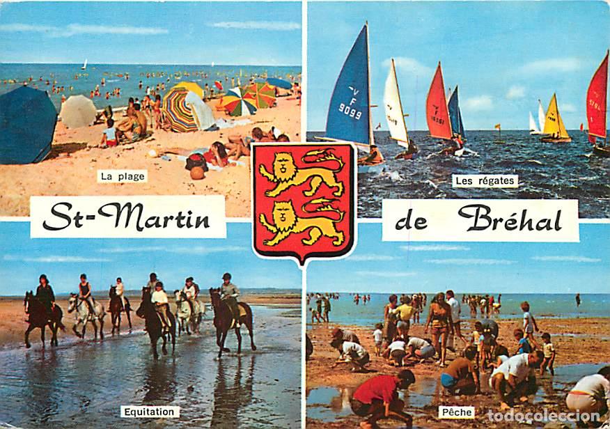 Postais: Francia - 50 - Saint Martin de Br&eacute;hal - Multivues - Voile - R&eacute;gates - Chevaux - Sc&egrave;nes de Plage - CP