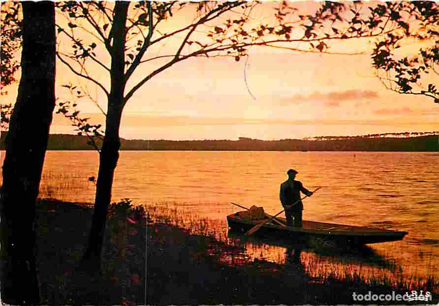 Postais: Francia - 40 - Landes - Coucher de Soleil sur un &eacute;tang - Barques - CPM - Voir Scans Recto-Verso