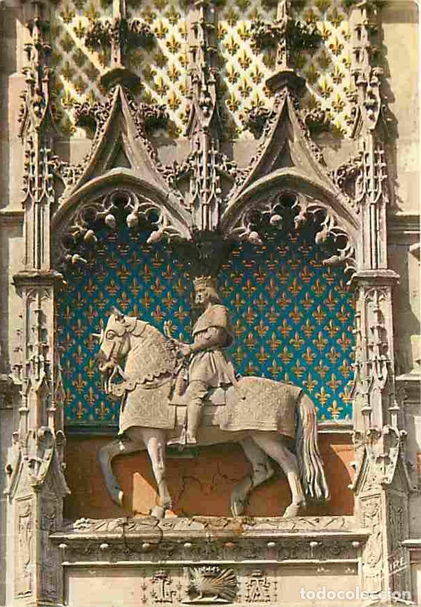 Postales: Francia - 41 - Blois - Le Ch&acirc;teau - Le porc-&eacute;pic et la statue &eacute;questre du Roi Louis XII qui surmonte