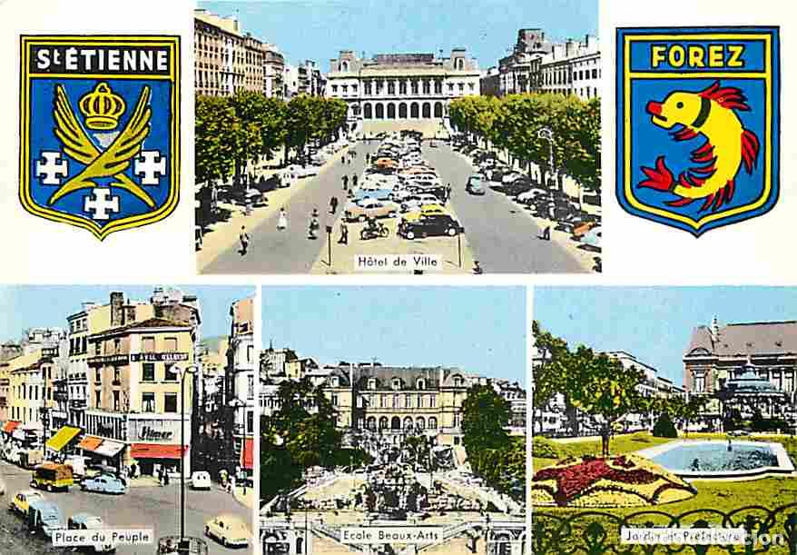 Cartoline: Francia - 42 - Saint-Etienne - Multivues - Automobiles - Blasons - CPM - Voir Scans Recto-Verso