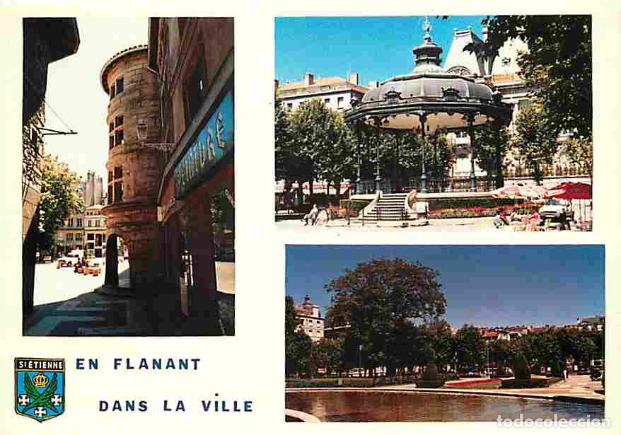 Cartoline: Francia - 42 - Saint-Etienne - Multivues - Kiosque &agrave; musique - Blasons - CPM - Voir Scans Recto-Vers