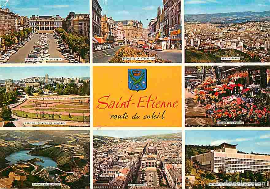 Cartoline: Francia - 42 - Saint-Etienne - Multivues - Automobiles - Blasons - Flamme Postale - CPM - Voir Scans
