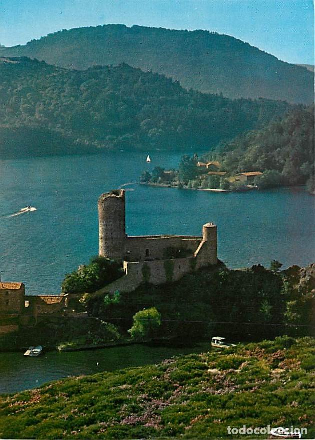 Postales: Francia - 42 - Grangent - Lac de Grangent - Vestiges de l'ancien Ch&acirc;teau - Tour du XIIe si&egrave;cle - Car