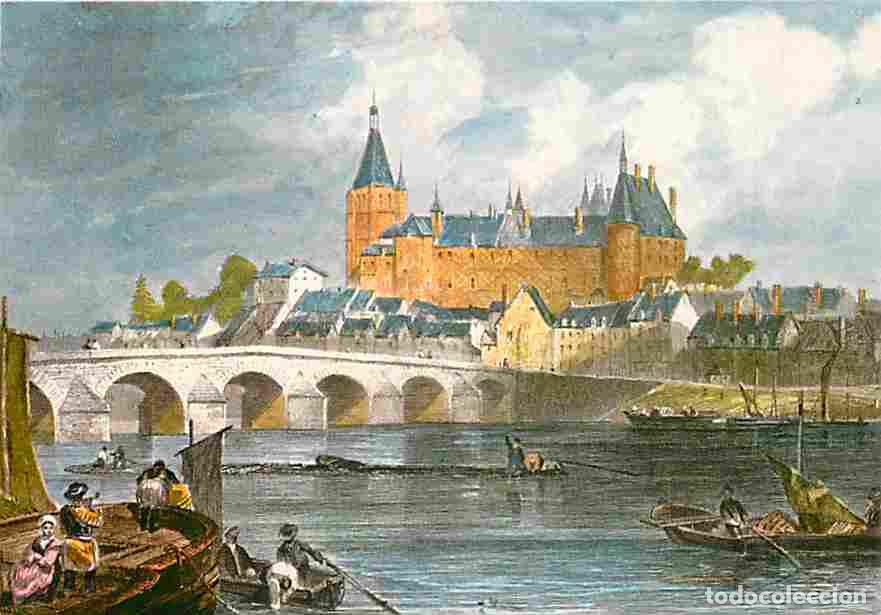 Cartoline: Francia - 45 - Gien - Autrefois les Chateaux de la Loire - Eglise Jeanne d'Arc - Le Ch&acirc;teau - Le Pon