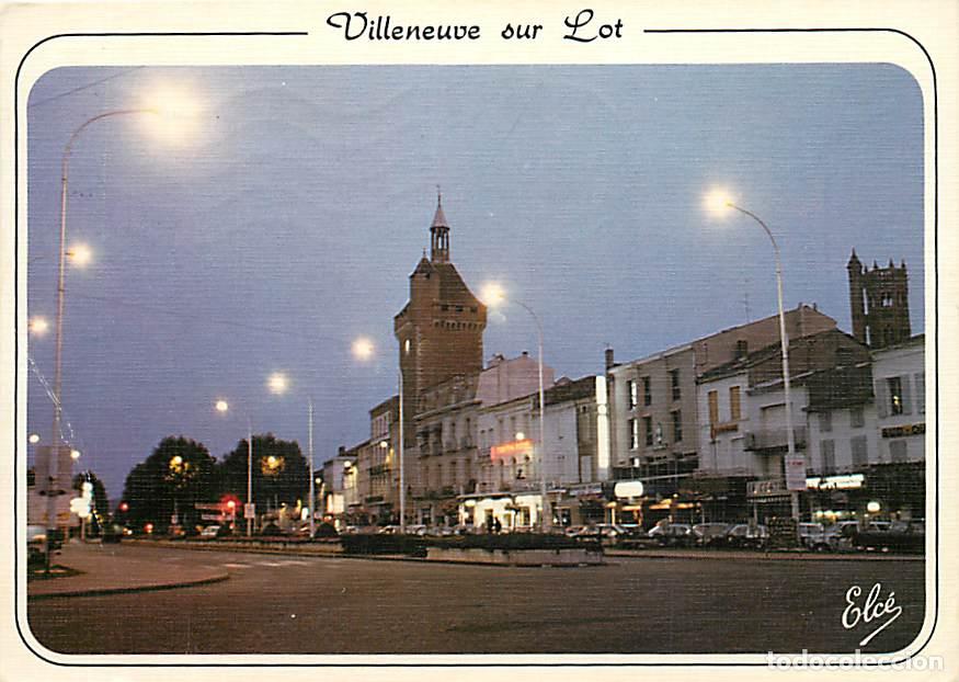 Postales: Francia - 47 - Villeneuve sur Lot - Les All&eacute;es et la Tour de Paris vues de nuit - CPM - Voir Scans R