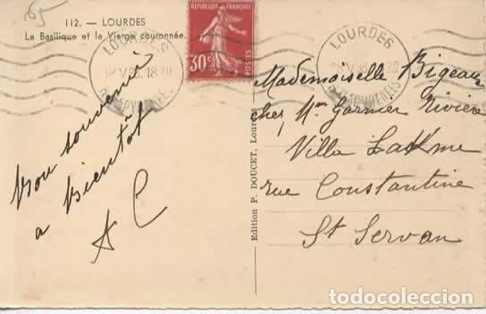 Postales: FRANCIA POSTAL LOURDES BASILIQUE - Foto 2