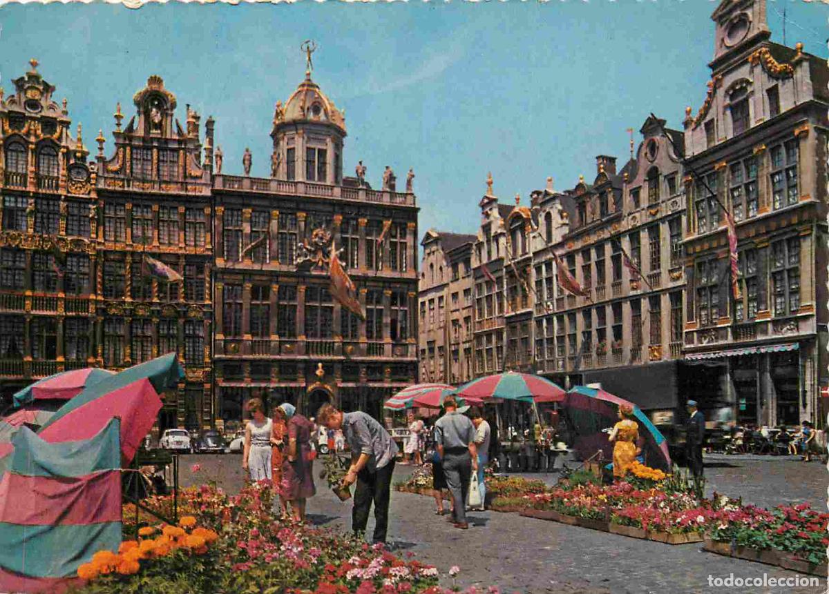 Cartoline: Belgique - Bruxelles - Brussel - Un coin de la grand place - March&eacute; aux fleurs - CPM - Voir Scans Re