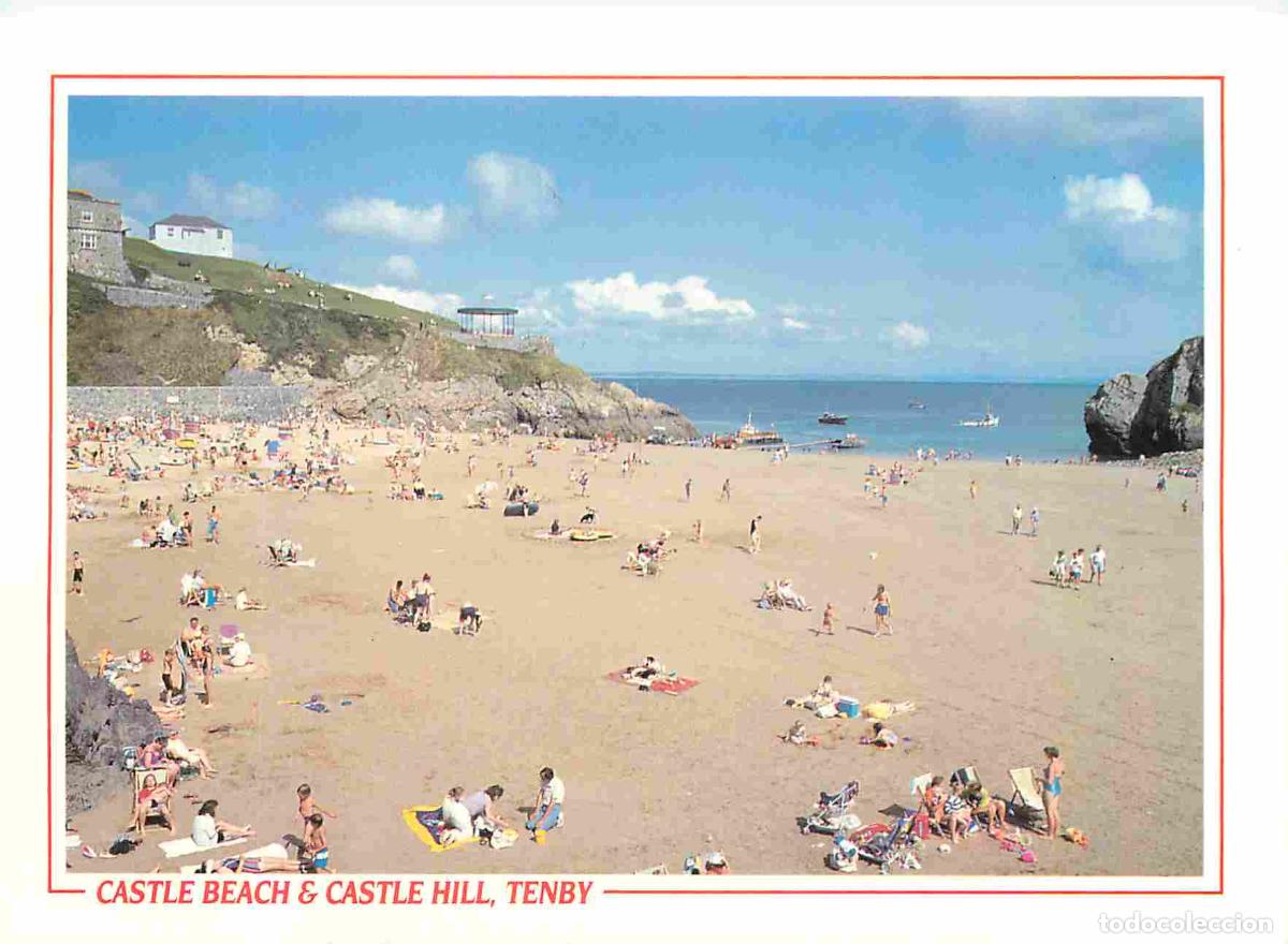 Postales: Royaume-Uni - Pays de Galles - Tenby - Castle beach and castle hill - Pembrokeshire - Wales - CPM -