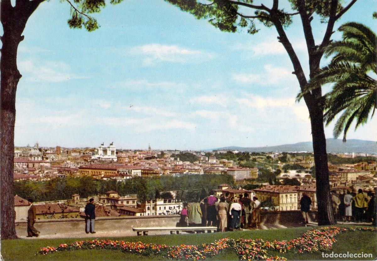 Postales: Postal Roma Vista Panor&aacute;mica Gianicolo Italia Paisaje Urbano Color