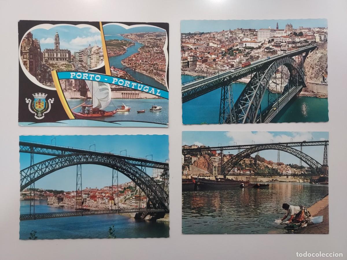 Postkarten: LOTE 4 POSTALES PORTUGAL PORTO. PONTE D. LUIS, RIO DOURO. SIN CIRCULAR (3), CIRCULADA