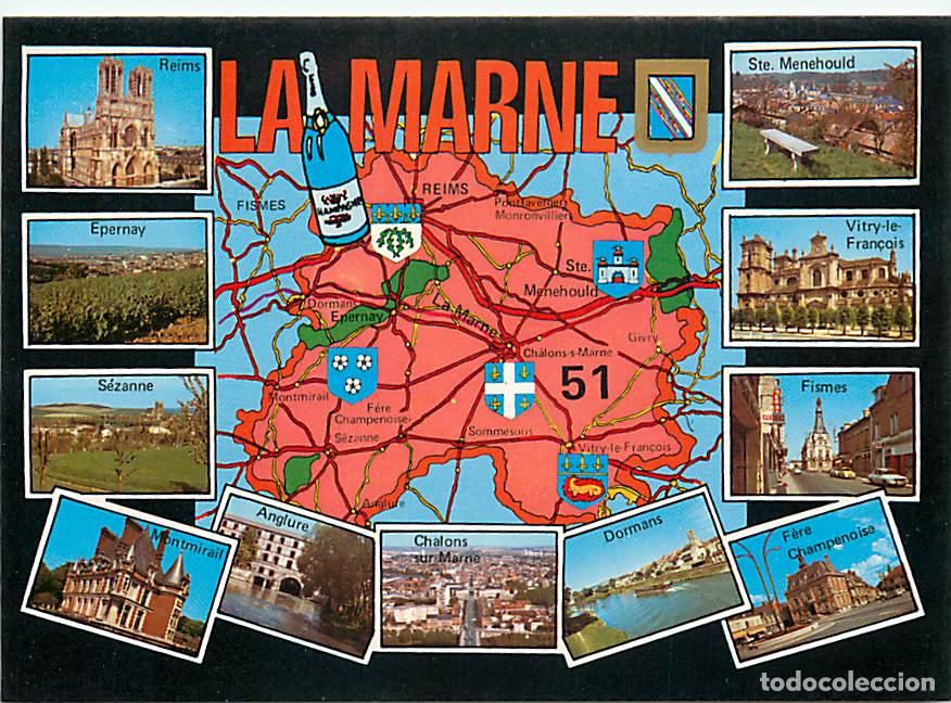 Cartoline: Francia - 51 - Marne - Multivues - Carte G&eacute;ographique - Blasons - CPM - Carte Neuve - Voir Scans Rec