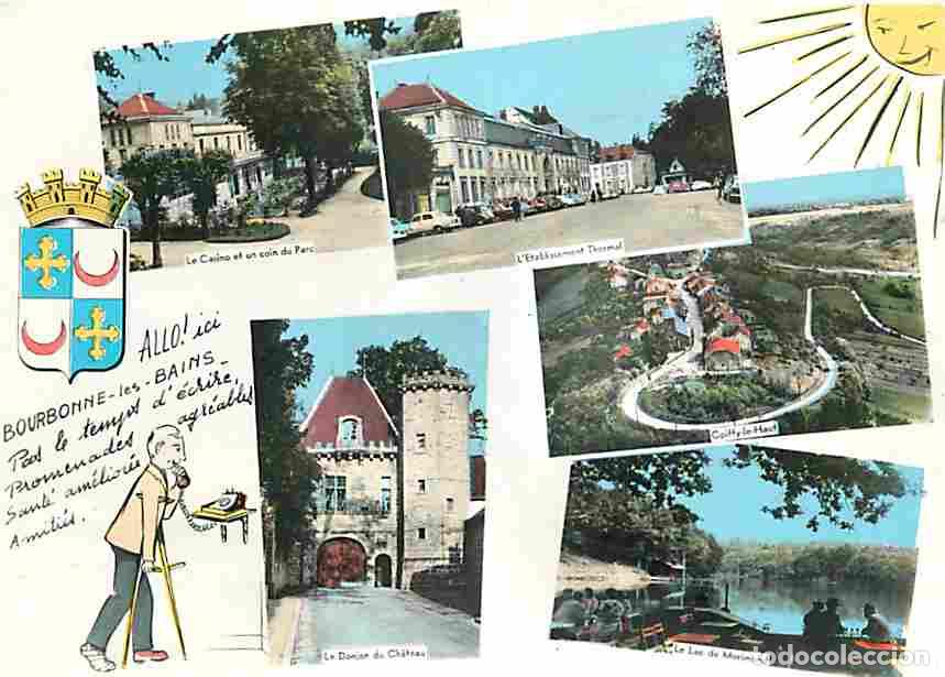 Postais: Francia - 52 - Bourbonne les Bains - Multivues - Automobiles - Blasons - Flamme Postale - CPM - Voir
