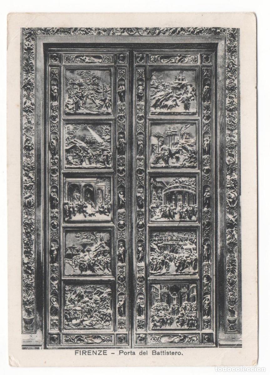 Postais: Italia-Florencia-Puerta del Baptisterio-circulada