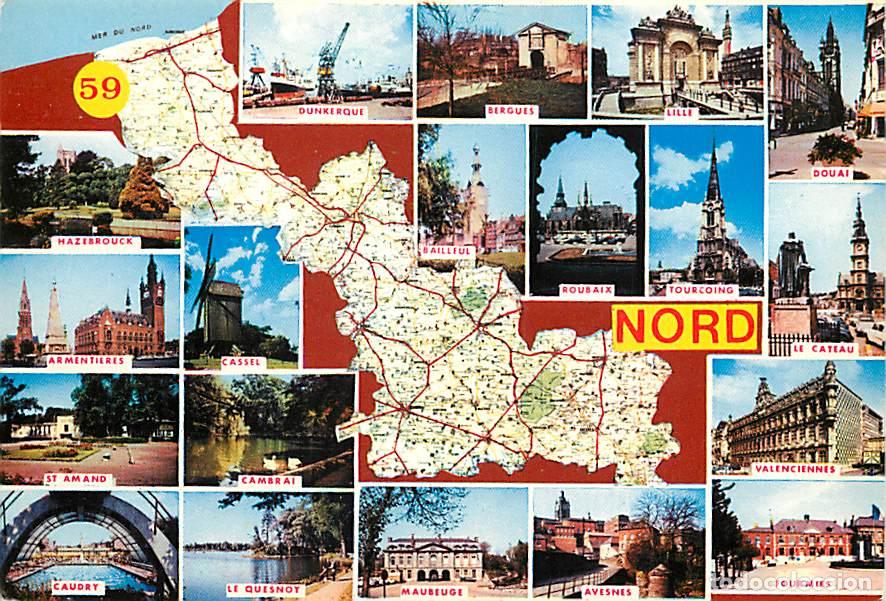 Postcards: Francia - 59 - Nord - Multivues - Carte G&eacute;ographique Michelin - Carte Neuve - CPM - Voir Scans Recto