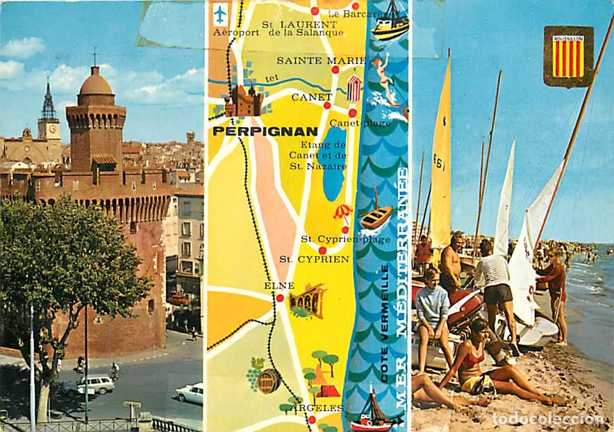 Postcards: Francia - 66 - Perpignan - Multivues - Carte G&eacute;ographique - CPM - Voir Scans Recto-Verso