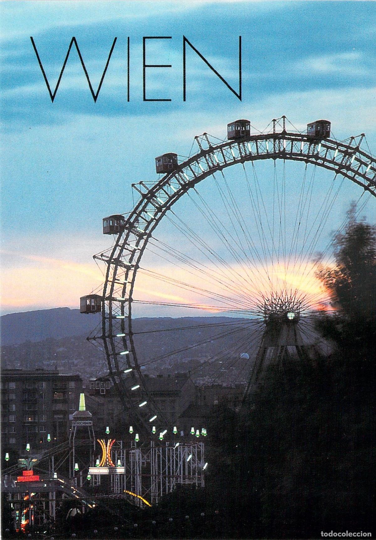 Postais: Postal Viena, Austria: Noria Gigante Riesenrad en el Prater al Atardecer