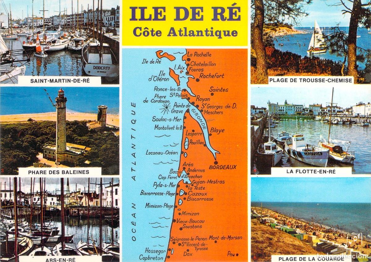 Postales: Postal &Icirc;le de R&eacute; Costa Atl&aacute;ntica, Phare des Baleines, Saint-Martin-de-R&eacute;, Francia Faro