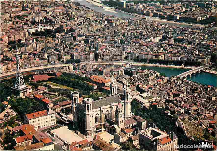 Postales: Francia - 69 - Lyon - Vue G&eacute;n&eacute;rale a&eacute;rienne - Notre Dame de Fourvi&egrave;re - La tour de t&eacute;l&eacute;vision - La S