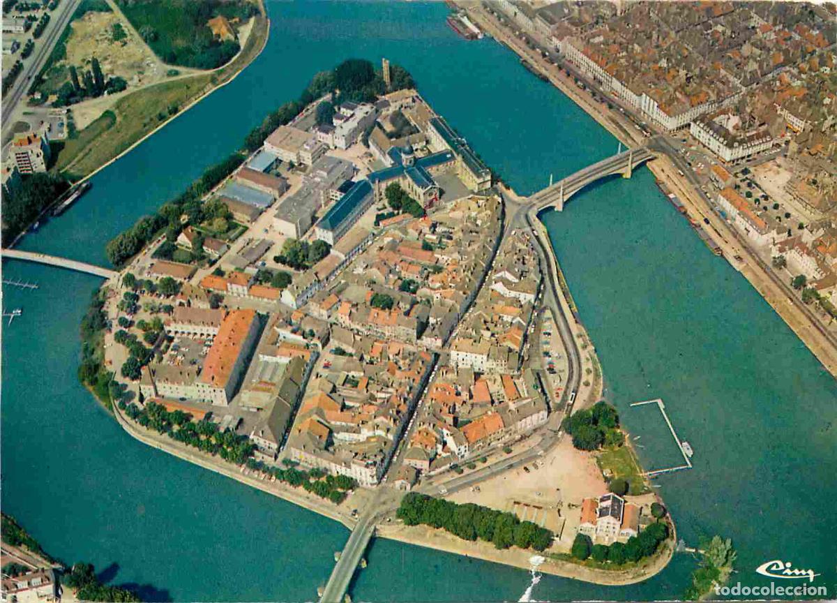 Postales: Francia - 71 - Chalon sur Saone - Vue g&eacute;n&eacute;rale a&eacute;rienne de l'Ile de Saint-Laurent - CPM - Flamme Pos