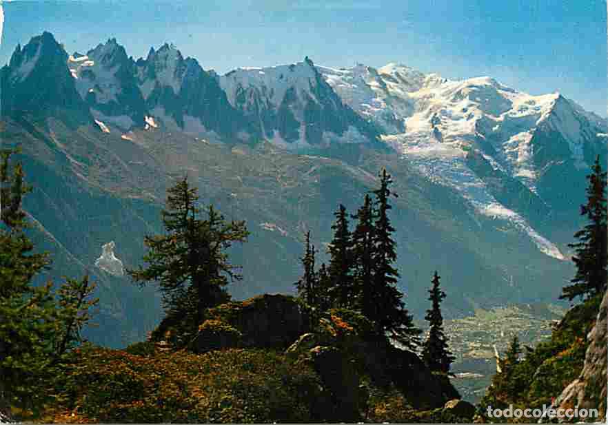 Postkarten: Francia - 74 - Chamonix - Mont-Blanc - Panorama de la Fl&eacute;g&egrave;re - Au fond de la Vall&eacute;e Chamonix - Flam
