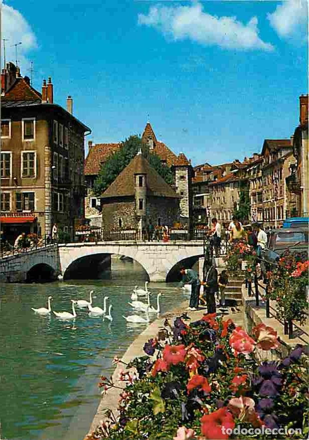 Cartes Postales: Francia - 74 - Annecy - Les Vieux Quartiers - Le Canal du Thiou - Le Palais de l'Isle - Cygnes - Fla