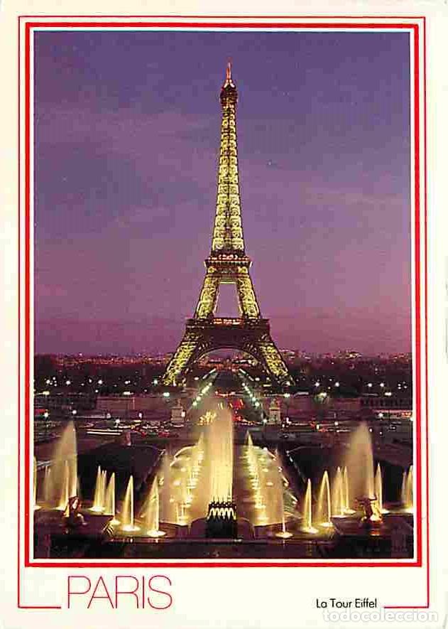 Postales: Francia - 75 - Paris - Tour Eiffel - Jets d'eau du Trocad&eacute;ro - Vue de Nuit - Carte Neuve - CPM - Voi