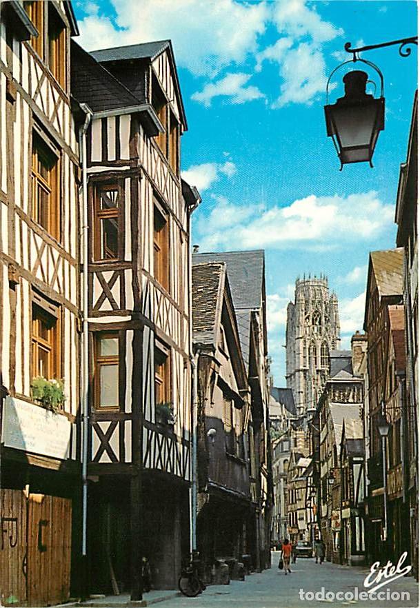 Postales: Francia - 76 - Rouen - La rue Damiette et la tour de l'&eacute;glise Saint-Ouen - Carte Neuve - CPM - Voir