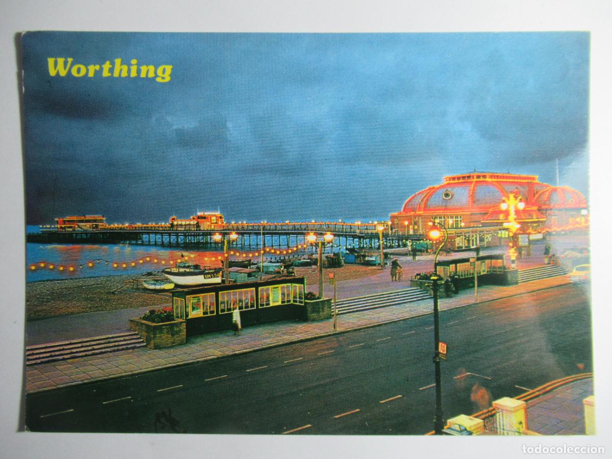 Postais: Worthing - Sea front at night