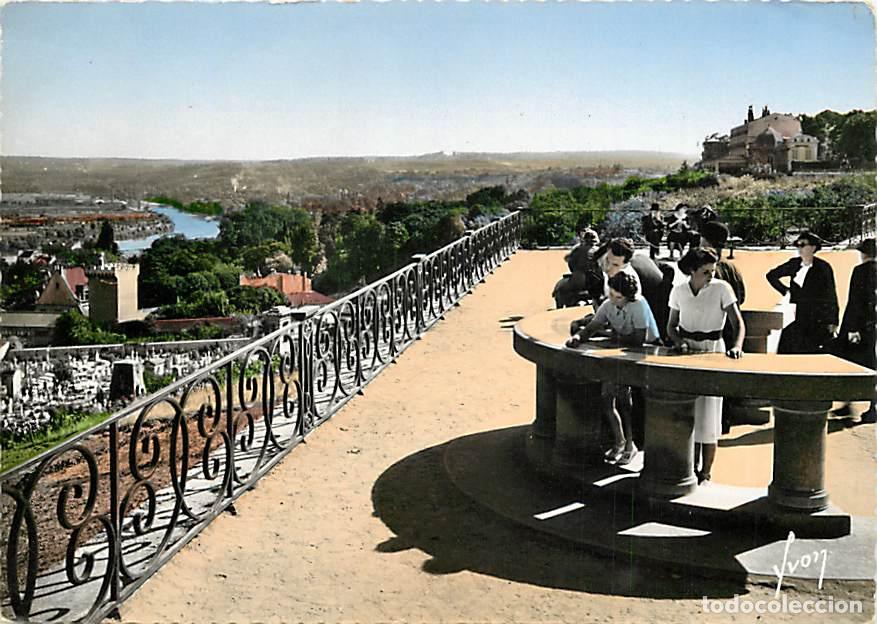 Cartes Postales: Francia - 78 - Saint Germain en Laye - La terrasse Table d'orientation . Et vall&eacute;e de la Seine - C