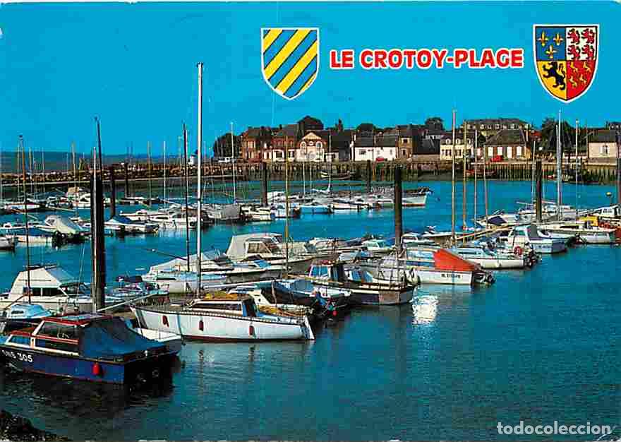 Postkarten: Francia - 80 - Le Crotoy - Le port de plaisance et &agrave; l'arri&egrave;re-plan le port de p&ecirc;che - Bateaux - Bla