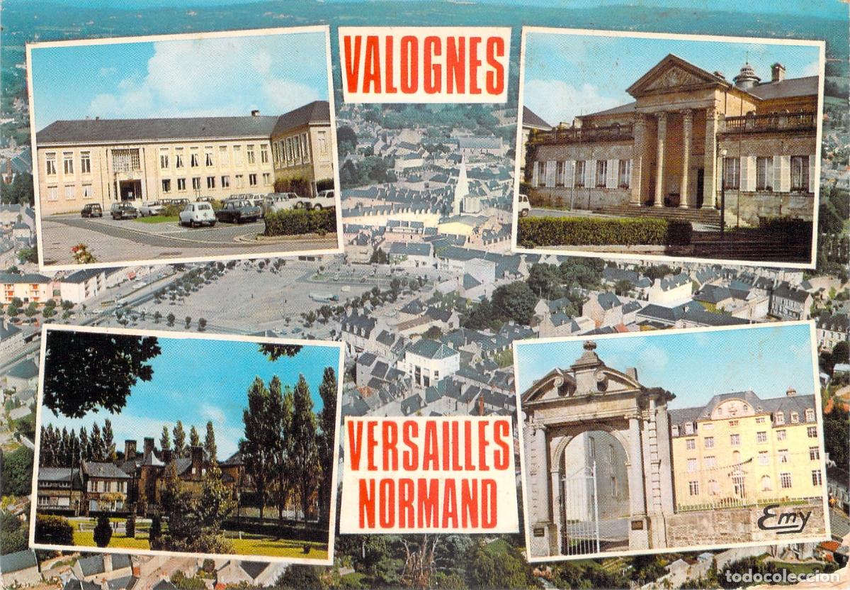 Cartoline: Postal Valognes (Manche) - Vistas M&uacute;ltiples: Edificios C&iacute;vicos y Liceo