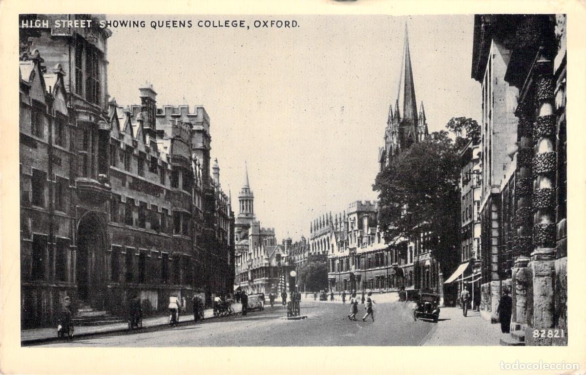Cartes Postales: Postal de Oxford: High Street mostrando Queen's College, Reino Unido