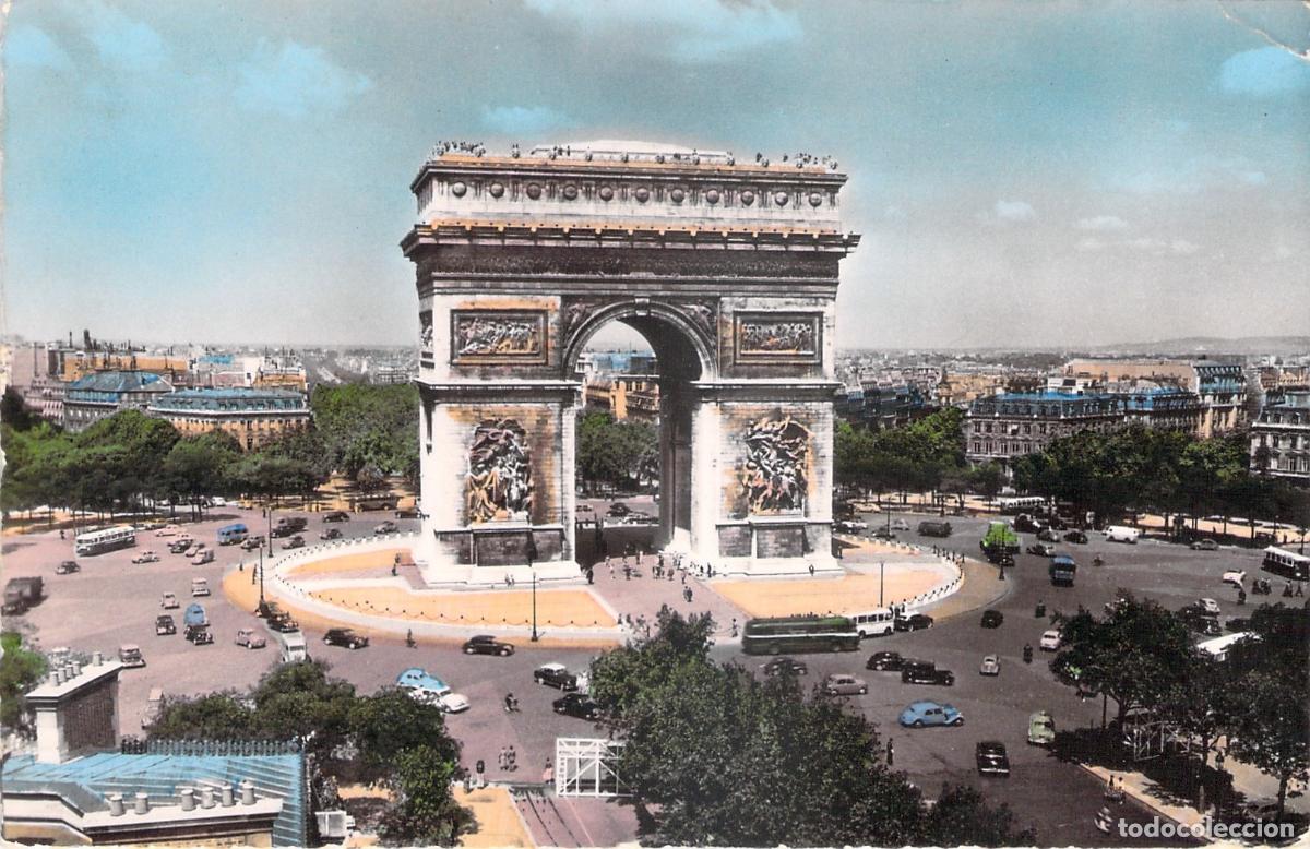 Postales: Postal L'Arc de Triomphe de l'&Eacute;toile en Par&iacute;s, Vista Panor&aacute;mica del Tr&aacute;fico